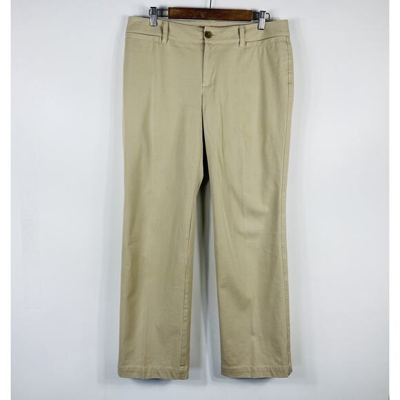 Eddie Bauer Size 12 Mercer Fit Pants Tan Khaki Career Work Business - Picture 1 of 5
